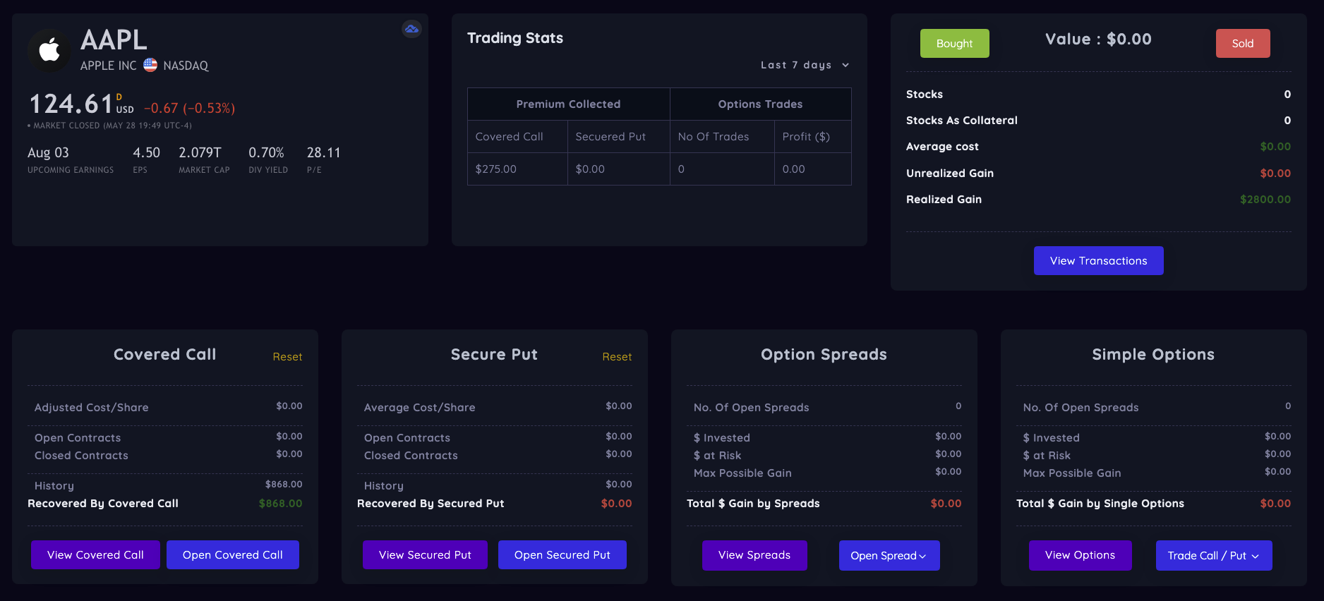 option tracker